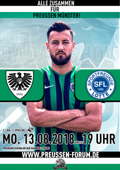 2018/2019 - 4. Spieltag - Heimspielplakat SC Preußen Münster - Sportfreunde Lotte