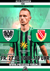 2018/2019 - 8. Spieltag -  Heimspielplakat SC Preußen Münster - FC Energie Cottbus