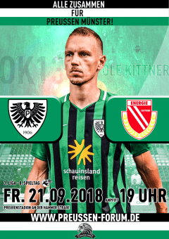 2018/2019 - 8. Spieltag - Heimspielplakat SC Preußen Münster - FC Energie Cottbus