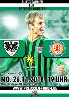 2018/2019 - 16. Spieltag - Heimspielplakat SC Preußen Münster - Eintracht Braunschweig