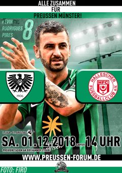 2018/2019 - 17. Spieltag - Heimspielplakat SC Preußen Münster - Hallescher FC