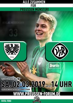 2018/2019 - 26. Spieltag - Heimspielplakat SC Preußen Münster - VfR Aalen