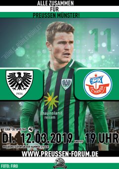 2018/2019 - 28. Spieltag - Heimspielplakat SC Preußen Münster - FC Hansa Rostock