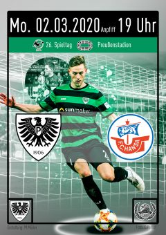 2019/202020. - 26. Spieltag - Heimspielplakat - SC Preußen Münster - FC Hansa Rostock