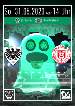 2019/202020 - 28. Spieltag - Heimspielplakat - SC Preußen Münster - Hallescher FC