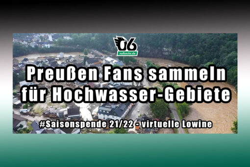 Preußen Fans sammeln für Hochwasser Gebiete
