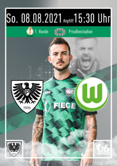 2021/2022 - Heimspielplakat - SC Preußen Münster - VfL Wolfsburg - DFB-Pokal