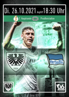 2021/2022 - Heimspielplakat - SC Preußen Münster - Hertha BSC - DFB-Pokal 2. Hauptrunde