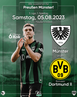 2023/2024 - 1 - Heimspielplakat - SC Preußen Münster - Borussia Dortmund II