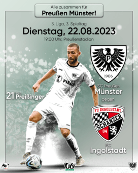2023/2024 - 3 - Heimspielplakat - SC Preußen Münster - FC Ingolstadt