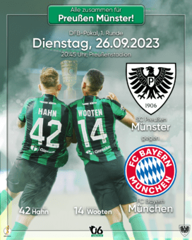 2023/2024 - 1 Runde DFB Pokal - Heimspielplakat - SC Preußen Münster - FC Bayern München