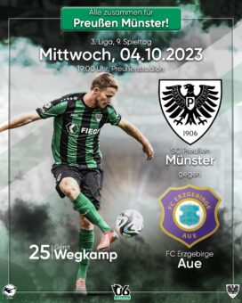 2023/2024 - 9 - Heimspielplakat - SC Preußen Münster - FC Erzgebirge Aue