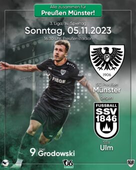 2023/2024 - 14 - Heimspielplakat - SC Preußen Münster - SSV Ulm