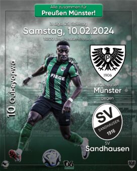 2023/2024 - 25 - Heimspielplakat - SC Preußen Münster - SV Sandhausen