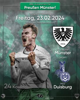 2023/2024 - 27 - Heimspielplakat - SC Preußen Münster - MSV Duisburg