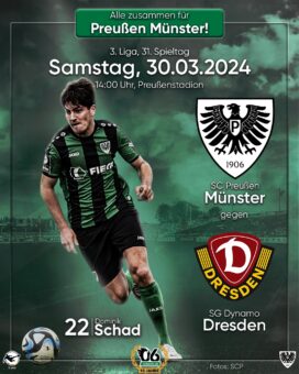 2023/2024 - 31 - Heimspielplakat - SC Preußen Münster - Dynamo Dresden