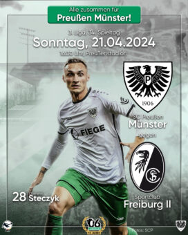 2023/2024 - 34 - Heimspielplakat - SC Preußen Münster - SC Freiburg