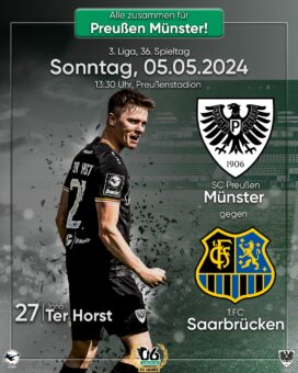2023/2024 - 36 - Heimspielplakat - SC Preußen Münster - 1. FC Saarbruecken