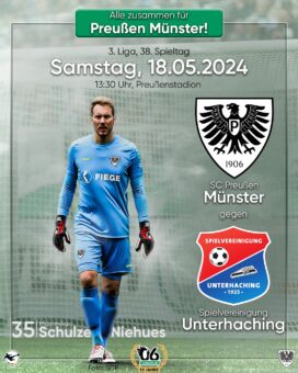 2023/2024 - 38 - Heimspielplakat - SC Preußen Münster - SpVgg Unterhaching