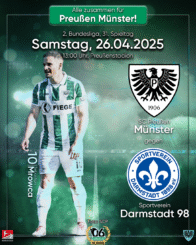 20242025 - 31 - Heimspielplakat - SC Preußen Münster - SV Darmstadt