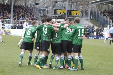 Jubel SC Preußen Münster - Schöneberg, Riedel, Scherder, Kühne, Piossek, Truckenbrod, Siegert