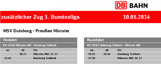 Entlastungszug Duisburg Münster