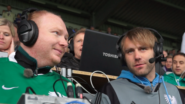 Mika & Paavo von Radio Mottekstrehle beim Derby Osnabrück - Preußen Münster