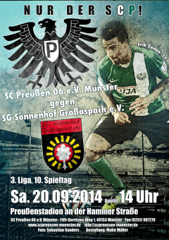 Heimspielplakat - 2014/2015 - 10. Spieltag - Sonnenhof Großaspach