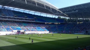 Blick aus dem Gästeblock der Red Bull Arena.